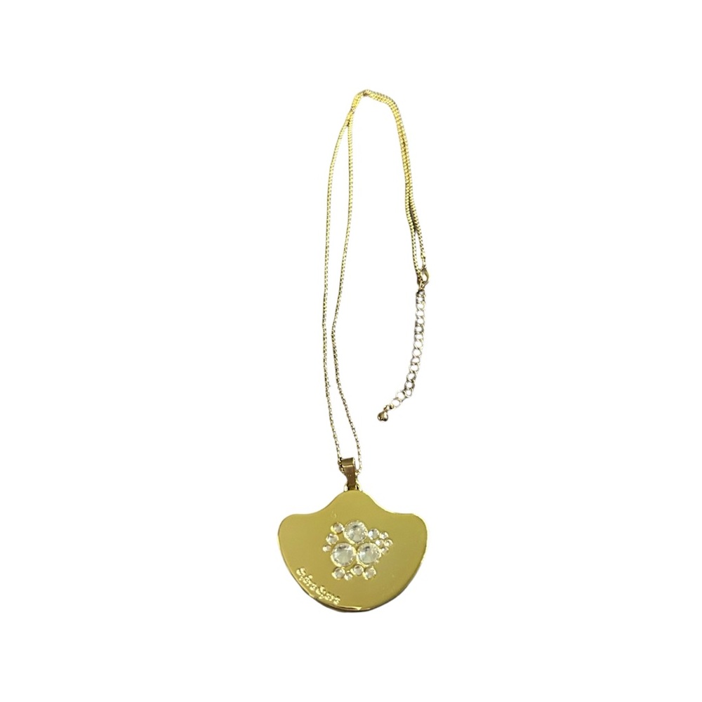 Shara Shara Only You Necklace Gold Tone Rhinestones Gloss Filled Pendant Korean